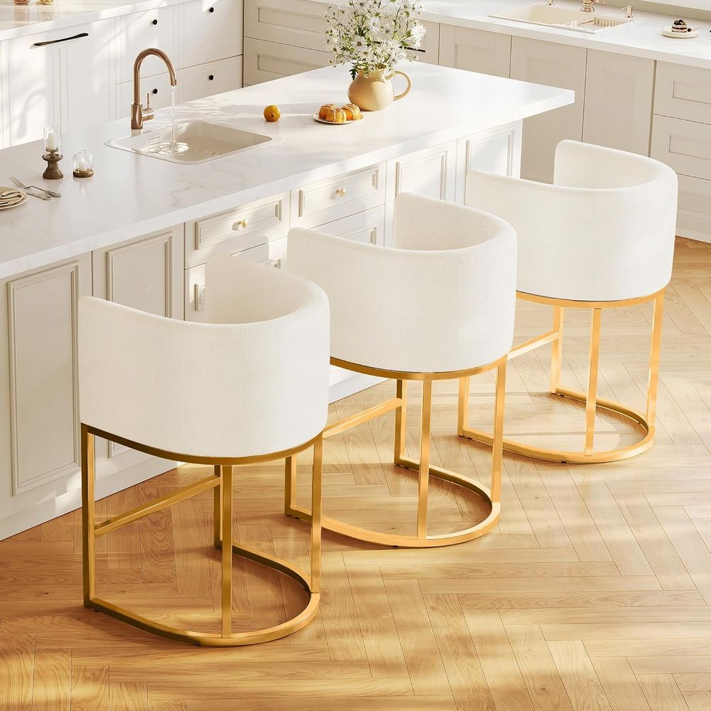 Commercial Kitchen Counter - Fabric Upholstered Counter Height Bar Stools