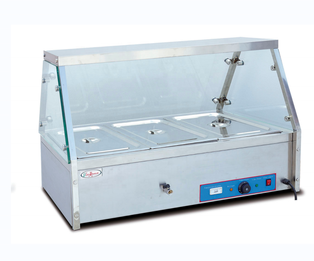 Bain Marie Food Warmer - Stainless Steel Restaurant Fast Food Display