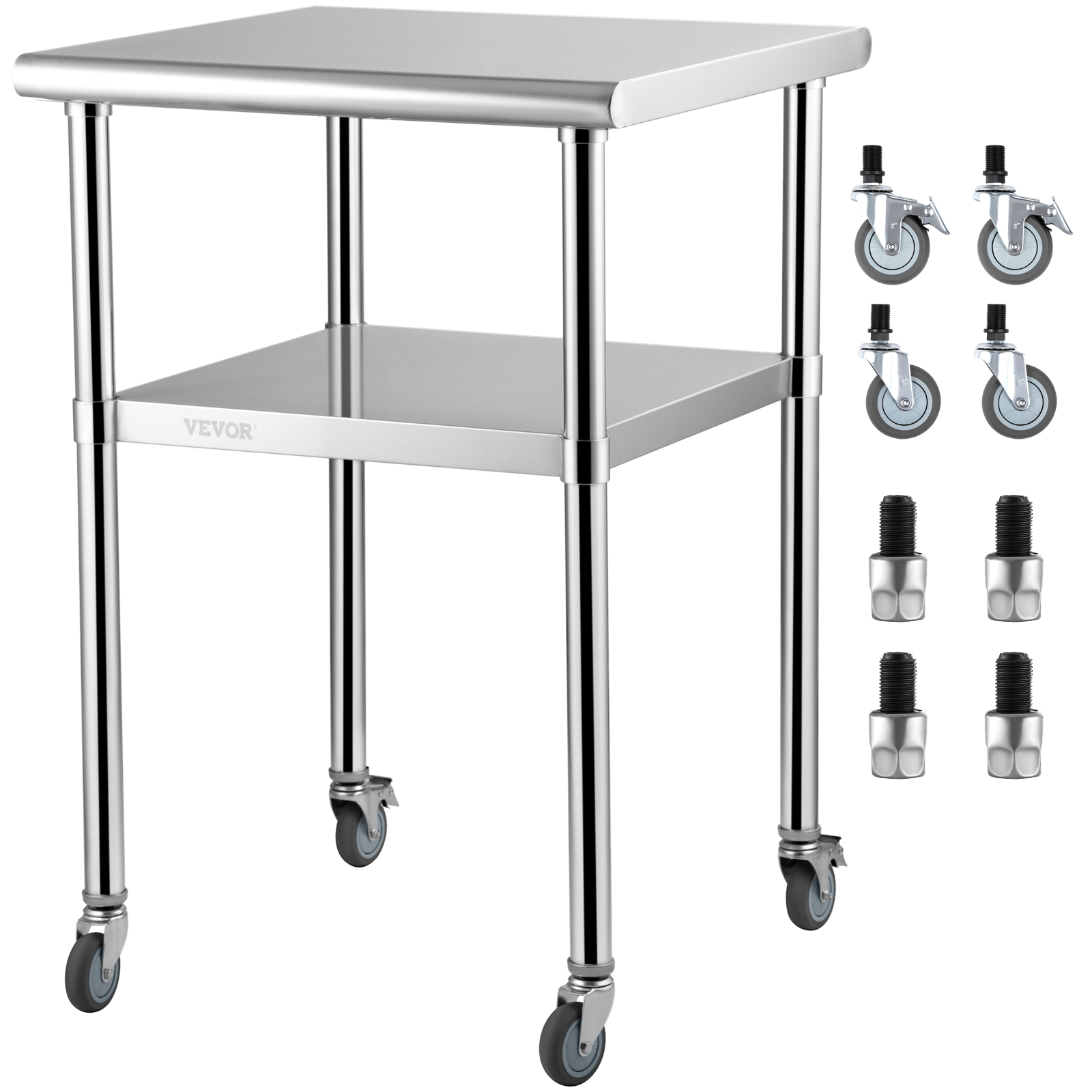 Commercial Kitchen Bench - 24 x 24 in Stainless Steel