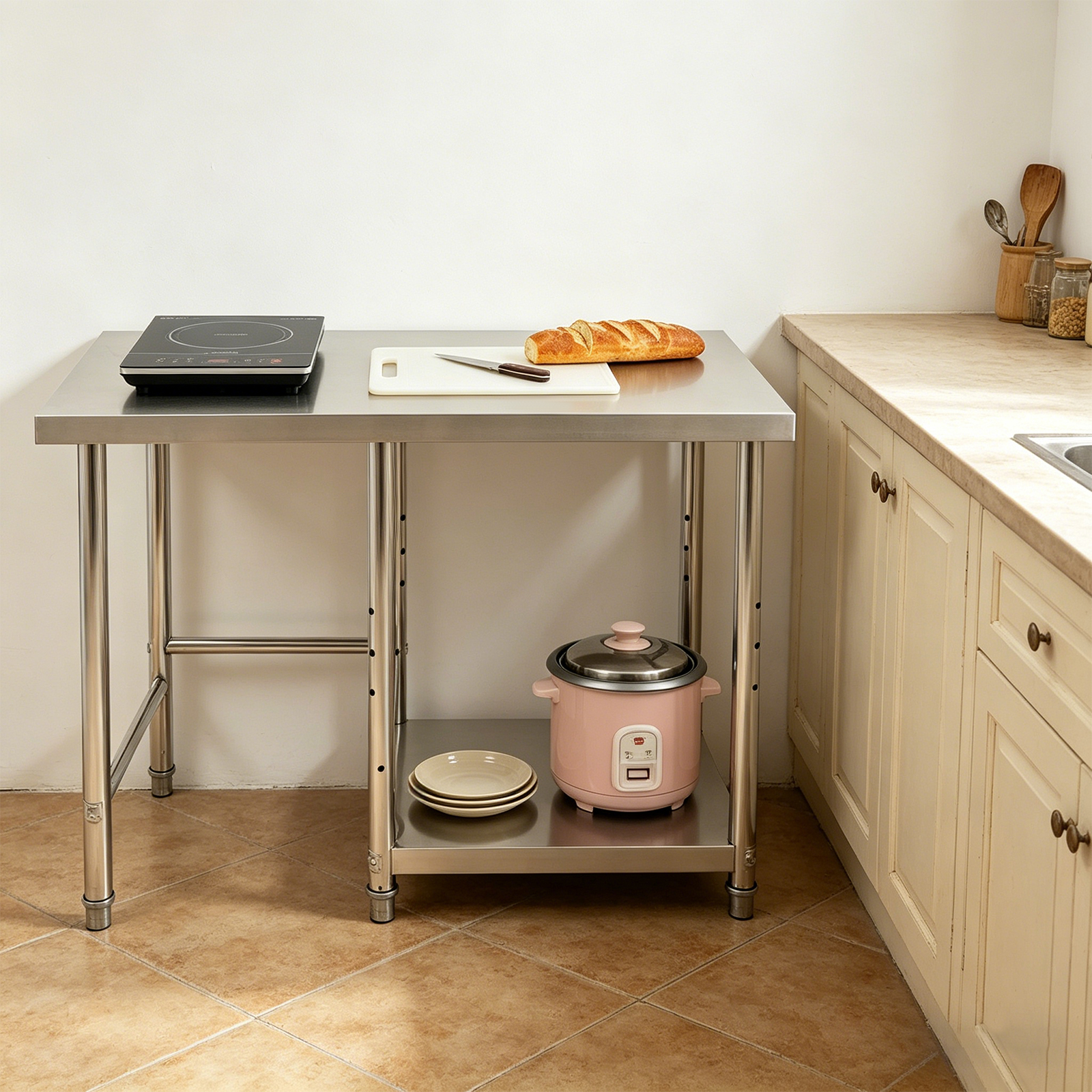 2 Tiers Stainless Steel Silver - مراجعة Commercial Kitchen In Home وسعره