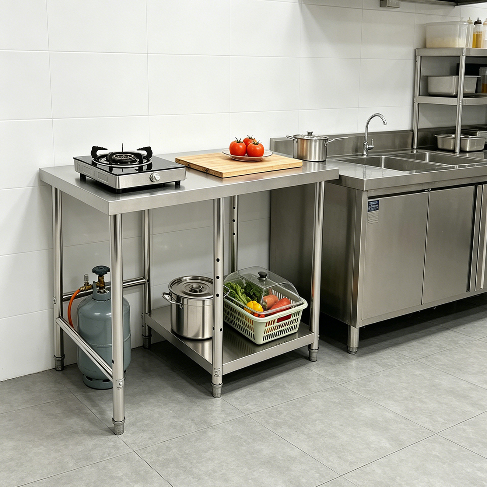 2 Tiers Stainless Steel Silver - مراجعة Commercial Kitchen In Home وسعره