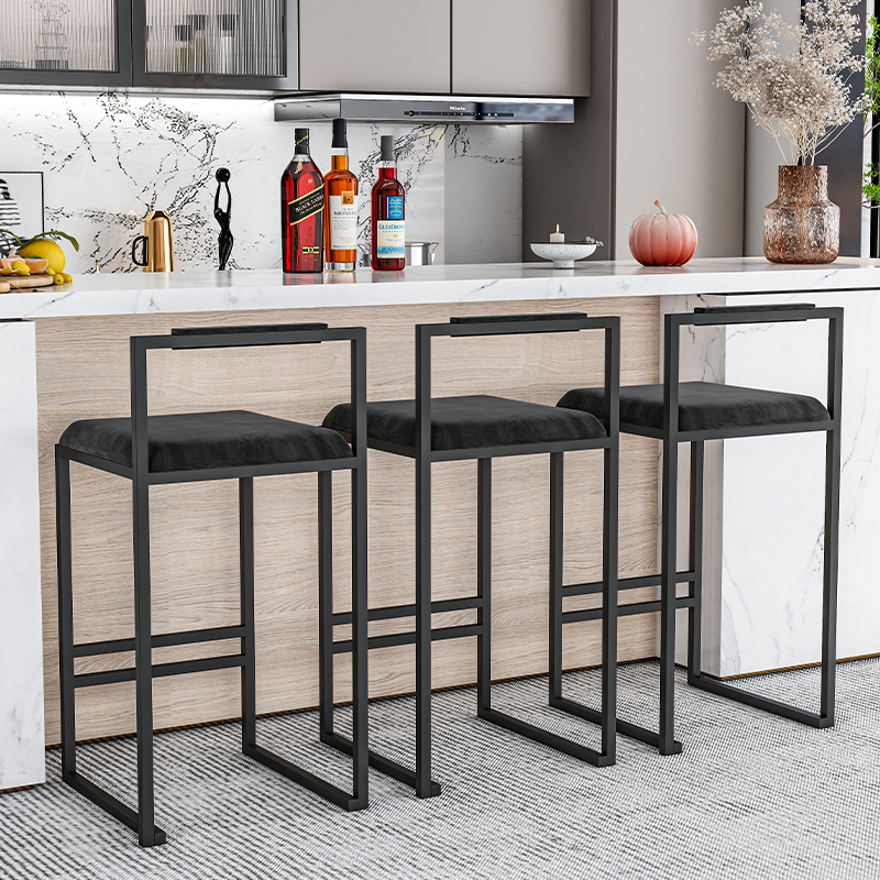 Nordic Velvet Black Bar Chairs - مراجعة Commercial Kitchen Counter وسعره