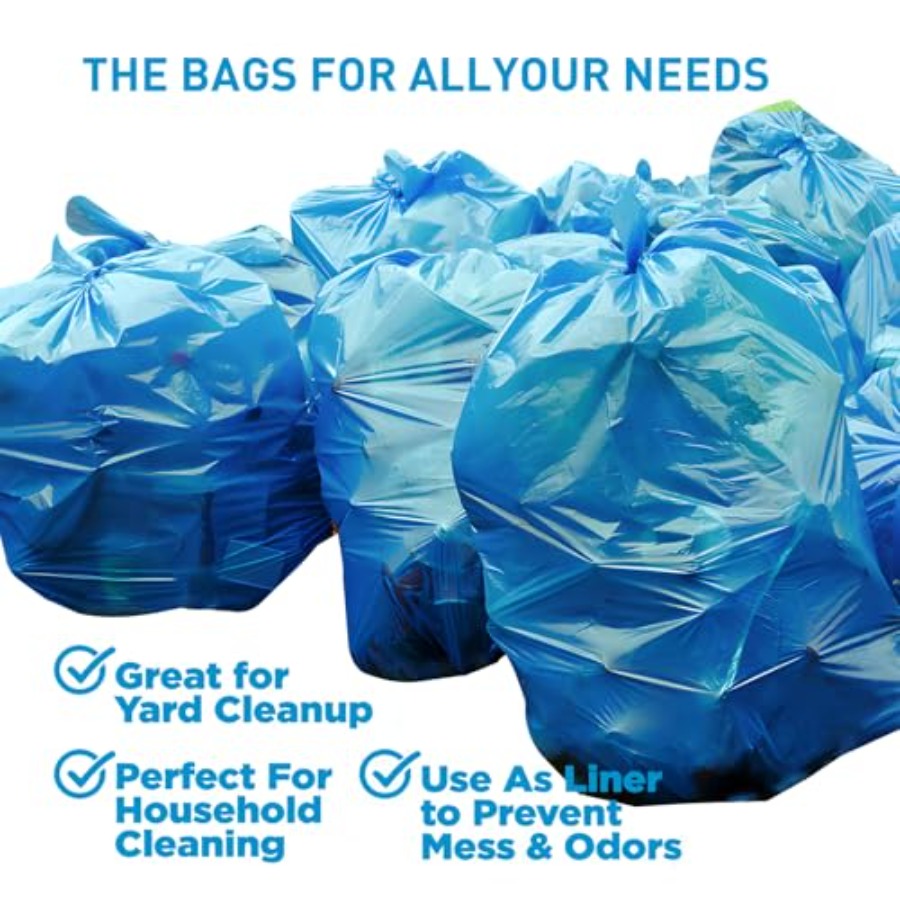 Heavy Duty Trash Bags blue 33- - مراجعة Commercial Kitchen Contractor وسعره
