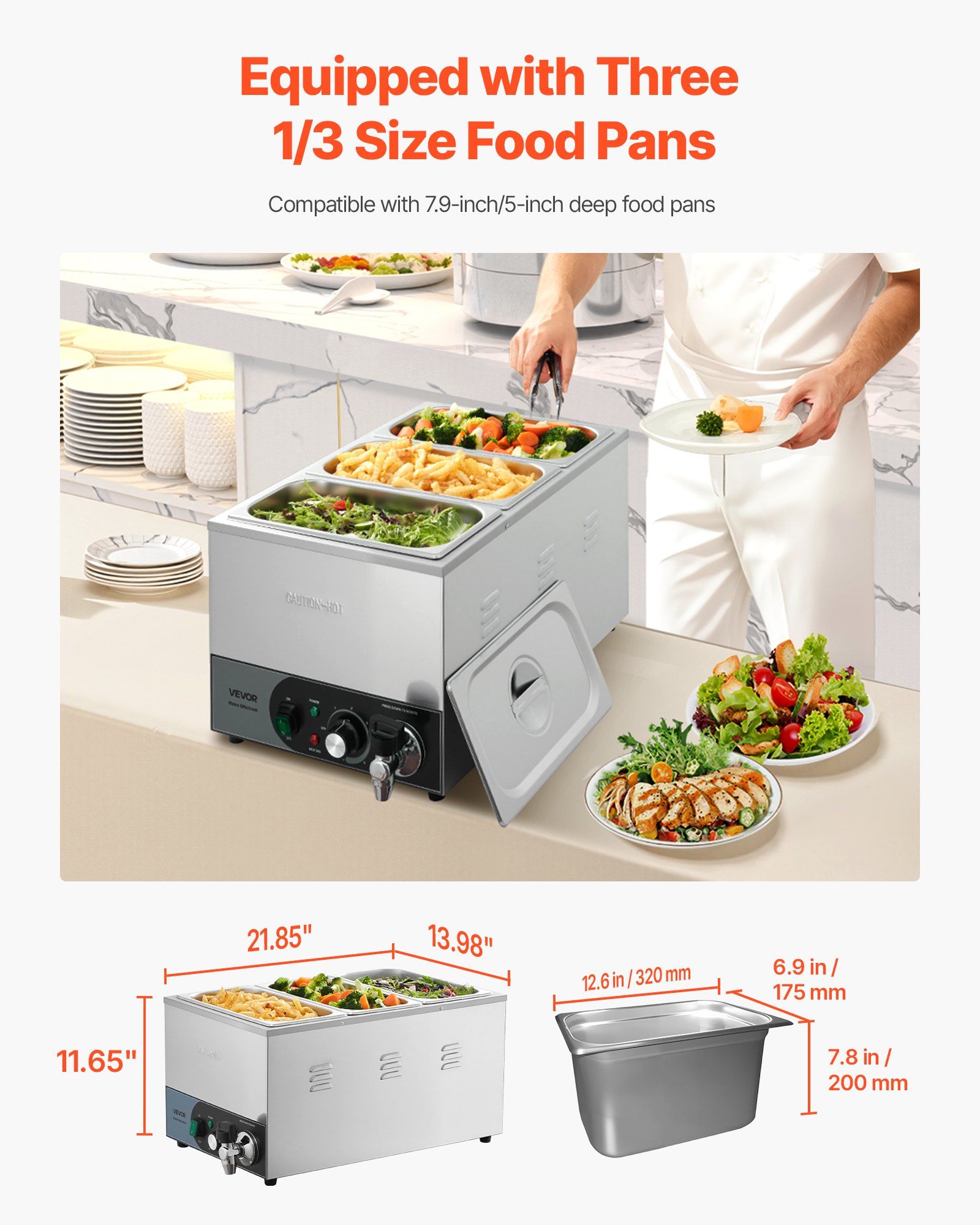 Commercial Food Warmer, 1200W  - مراجعة Bain Marie Food Warmer وسعره
