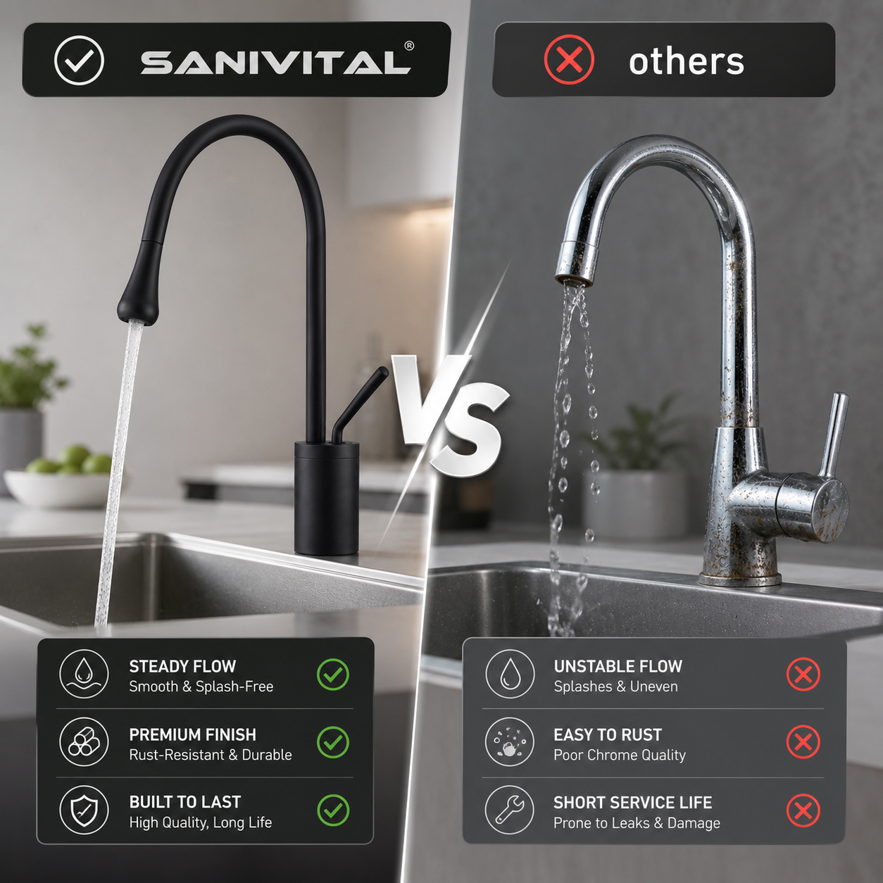 SANIVITAL Matte Black Goosenec - مراجعة Commercial Kitchen Mixer Tap وسعره