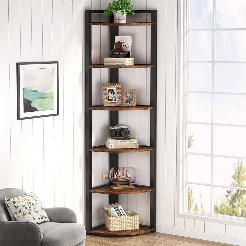 Rustic 6-Tier Bookshelf - 70.9 - مراجعة Commercial Kitchen Small Space وسعره