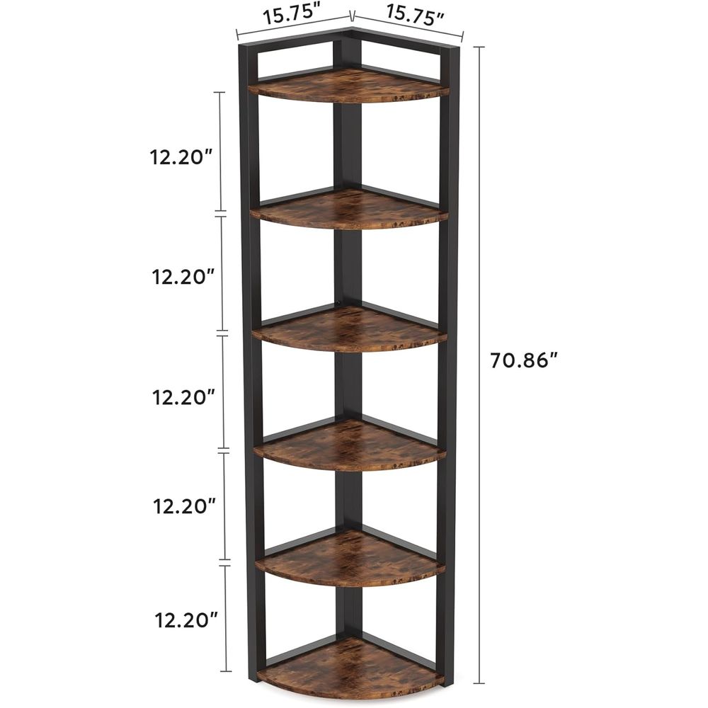 Rustic 6-Tier Bookshelf - 70.9 - مراجعة Commercial Kitchen Small Space وسعره