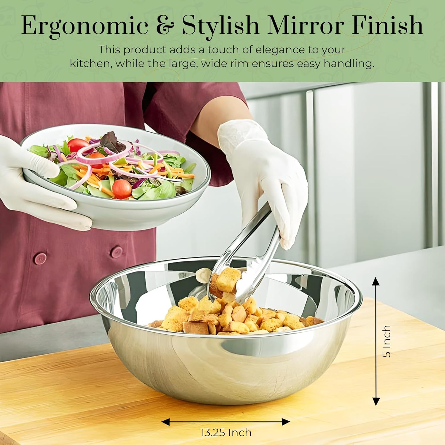 Stainless Steel Mixing Bowls 8 - مراجعة Commercial Kitchen In Home وسعره
