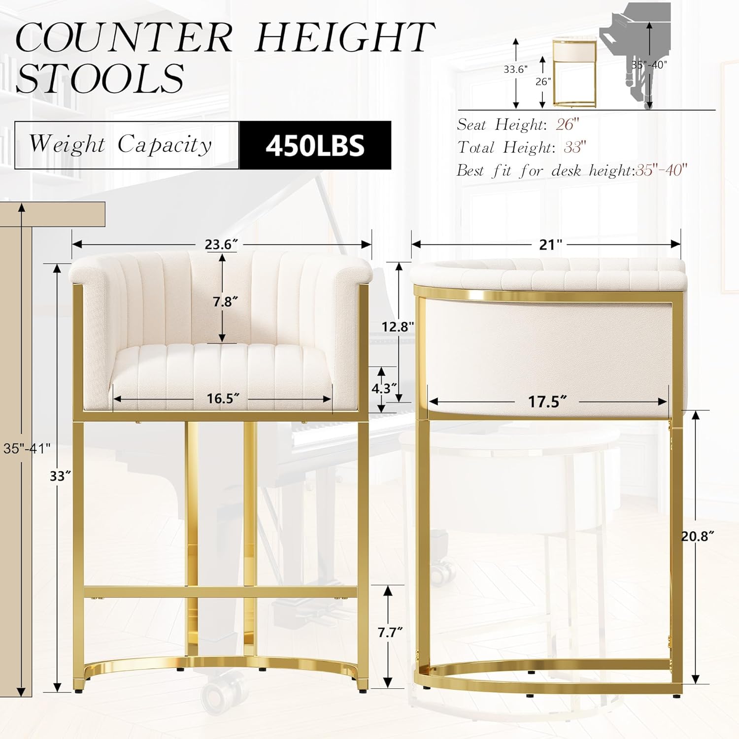 26in Upholstered Counter Heigh - مراجعة Commercial Kitchen Counter وسعره