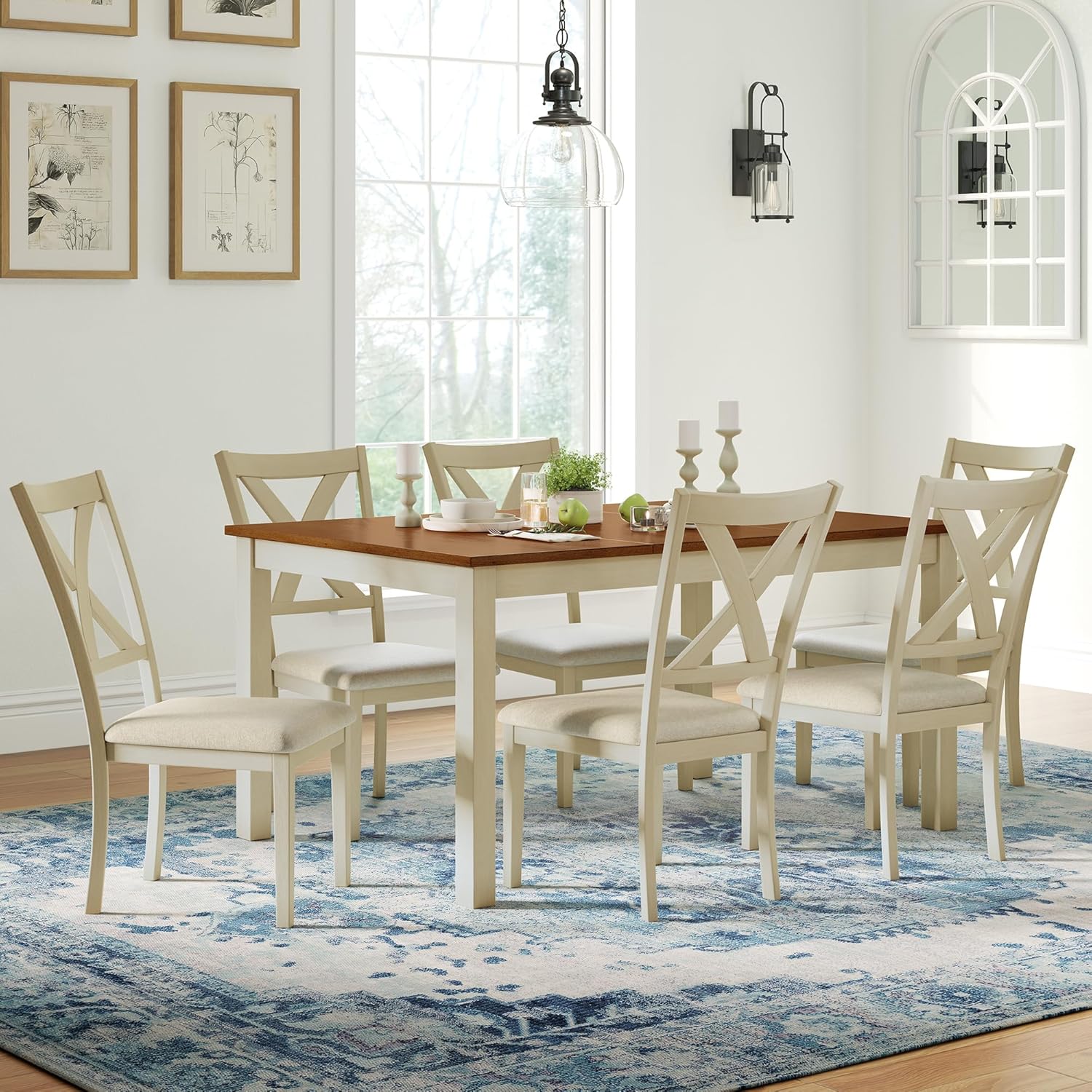 7-Piece Solid Wood Dining Tabl - مراجعة Commercial Kitchen Bench وسعره