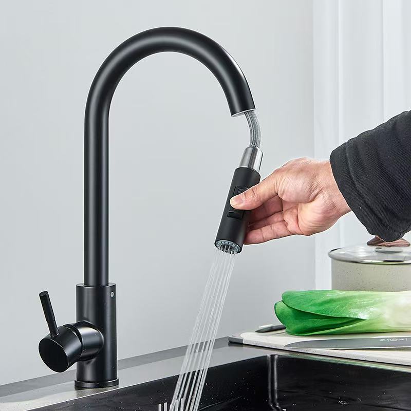 Black silver kitchen faucet, d - مراجعة Commercial Kitchen Mixer Tap وسعره