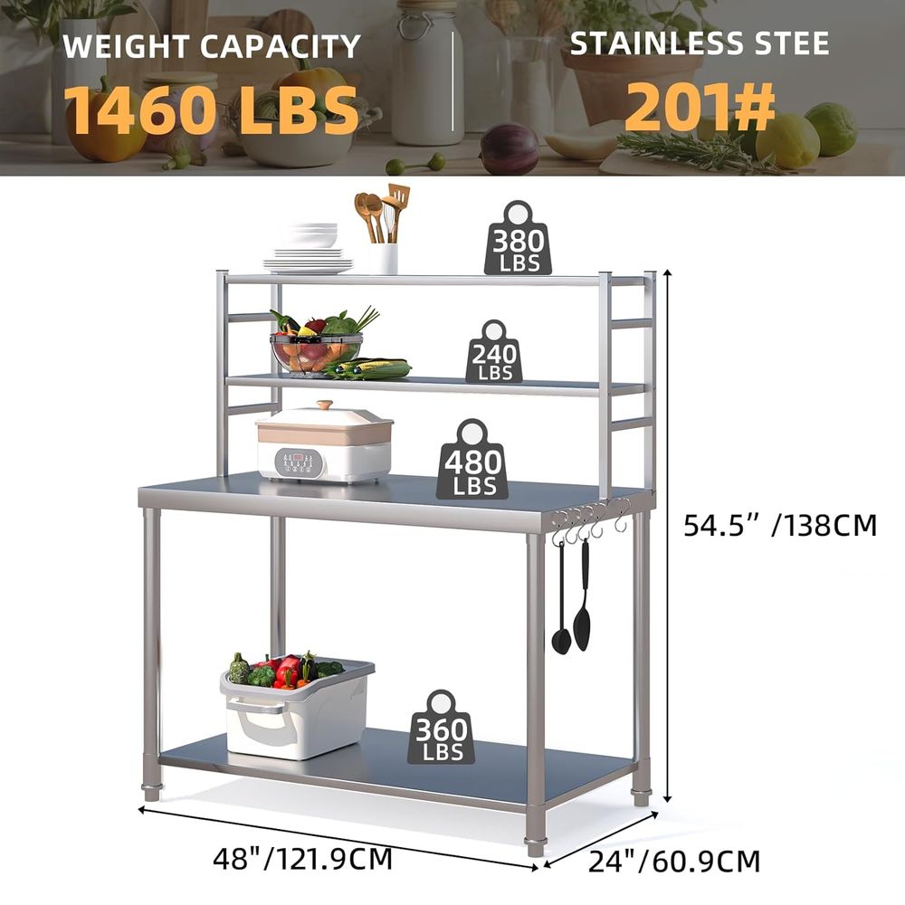 48x24 Stainless Steel Prep Tab - مراجعة Commercial Kitchen In Home وسعره
