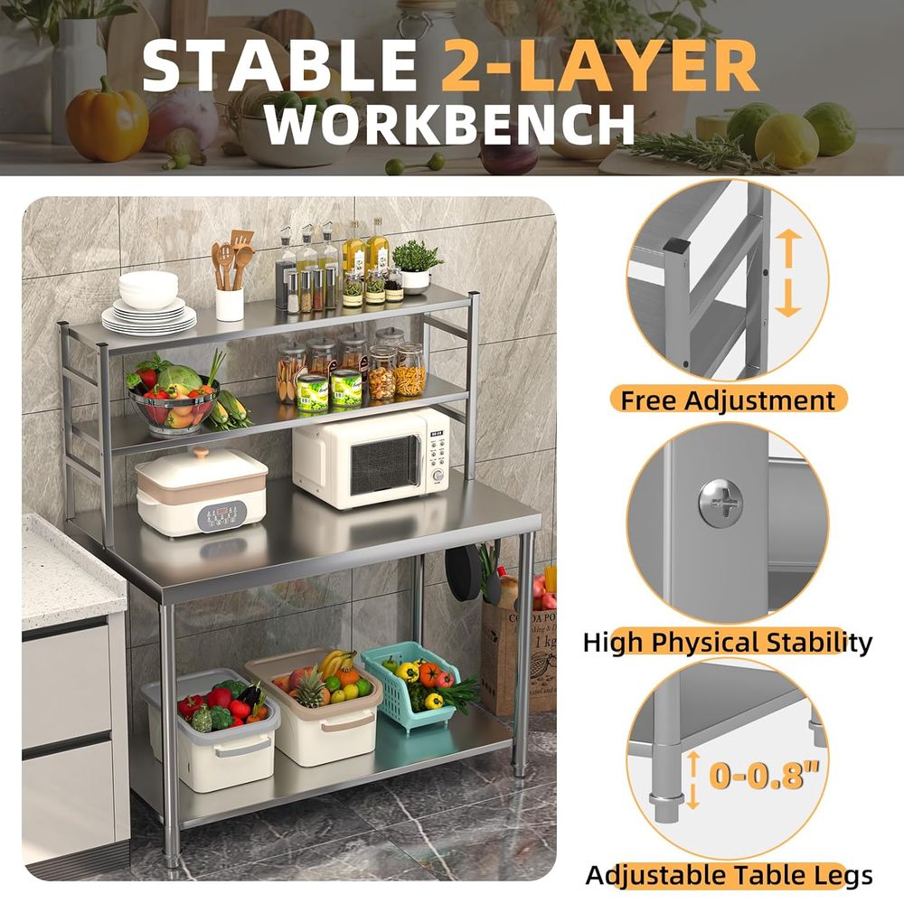 48x24 Stainless Steel Prep Tab - مراجعة Commercial Kitchen In Home وسعره