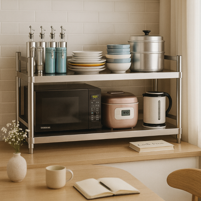 Adjustable Stainless Steel Kit - مراجعة Commercial Kitchen Small Space وسعره