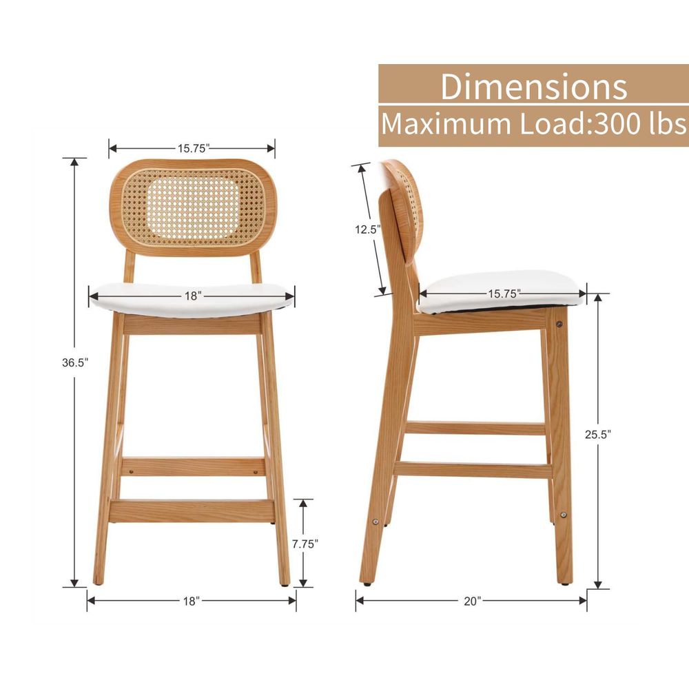 Rattan Bar Stools Set of 3 hol - مراجعة Commercial Kitchen Counter وسعره