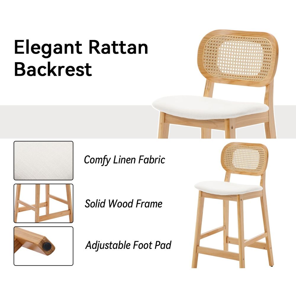 Rattan Bar Stools Set of 3 hol - مراجعة Commercial Kitchen Counter وسعره