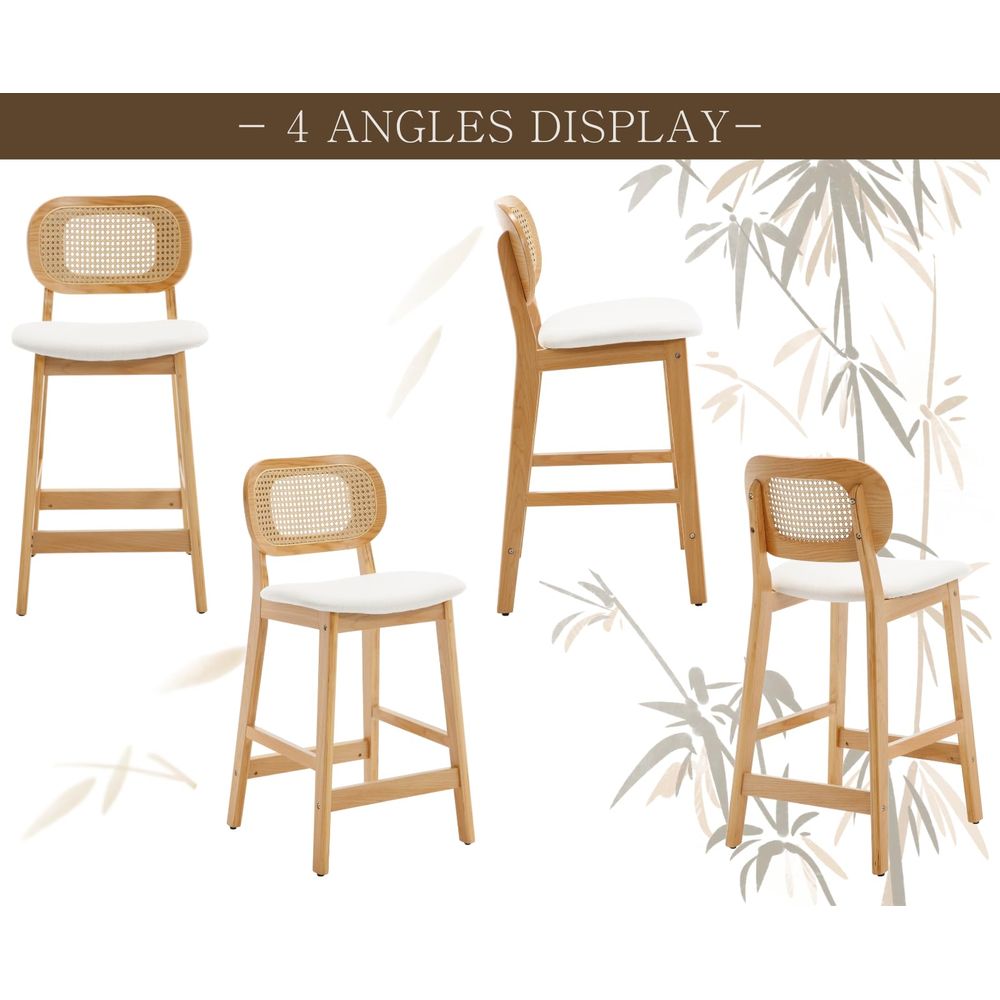 Rattan Bar Stools Set of 3 hol - مراجعة Commercial Kitchen Counter وسعره