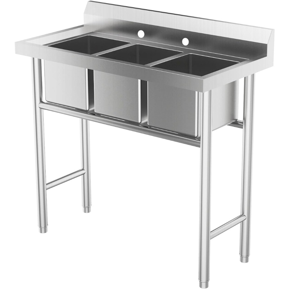 Commercial Triple Bowl Kitchen - مراجعة Commercial Kitchen Double Sink وسعره