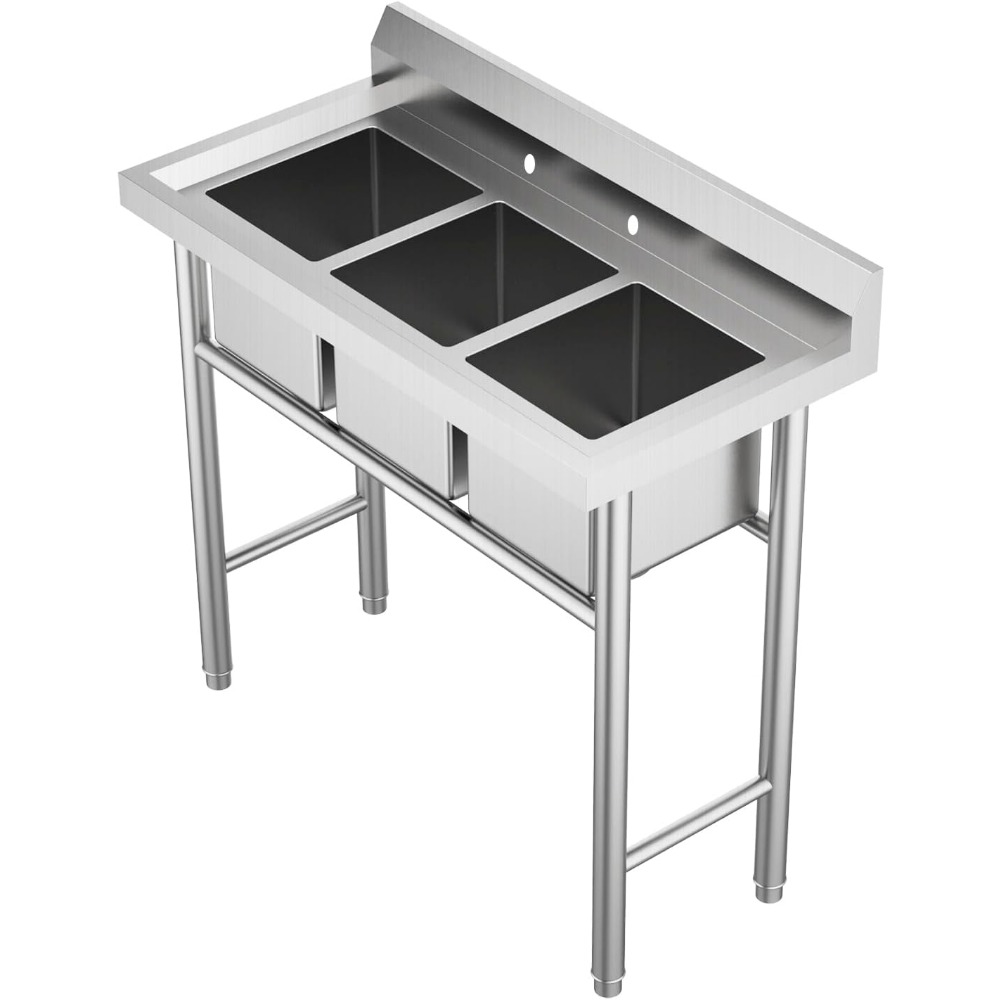 Commercial Triple Bowl Kitchen - مراجعة Commercial Kitchen Double Sink وسعره