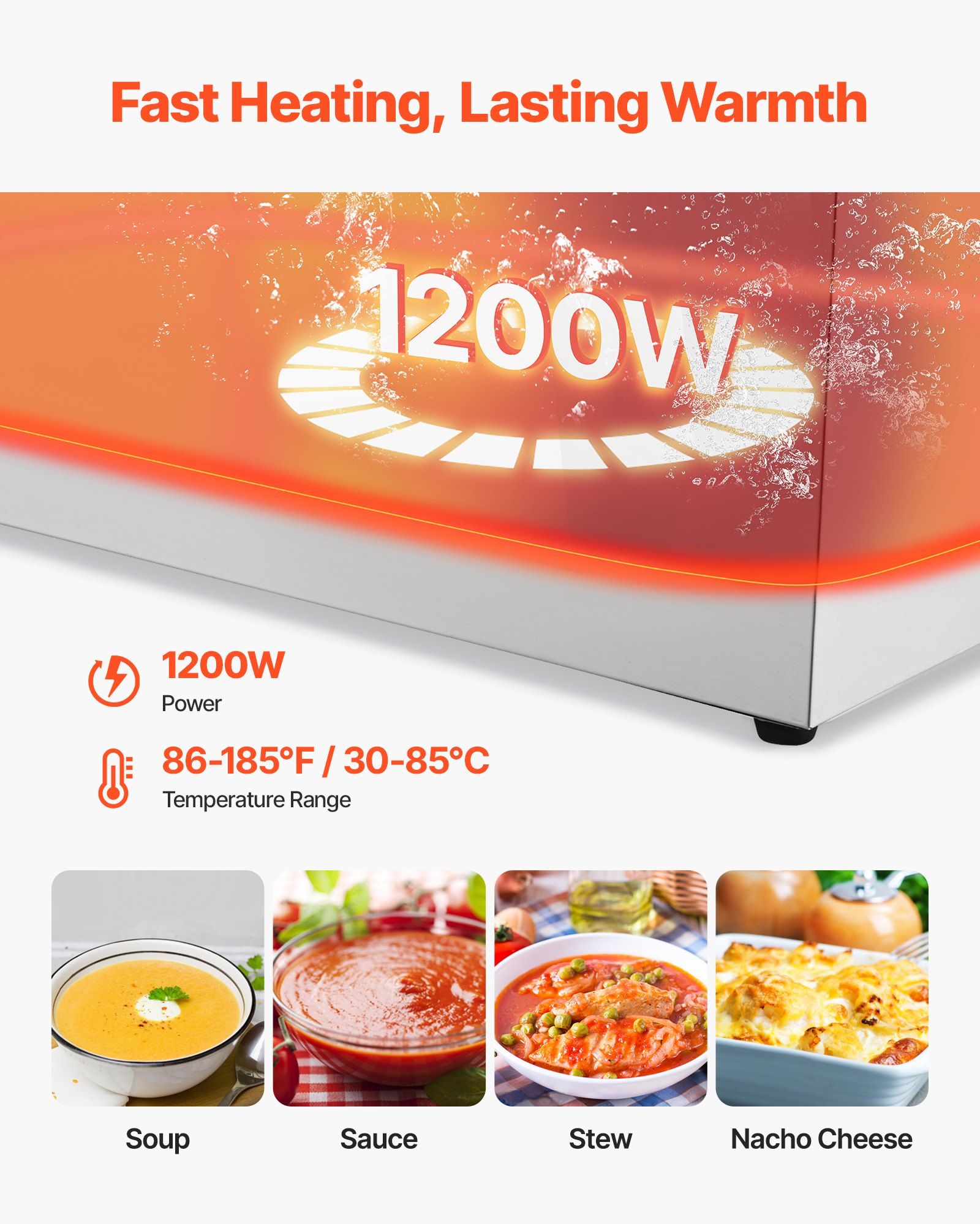 Commercial Food Warmer, 1200W  - مراجعة Bain Marie Food Warmer وسعره