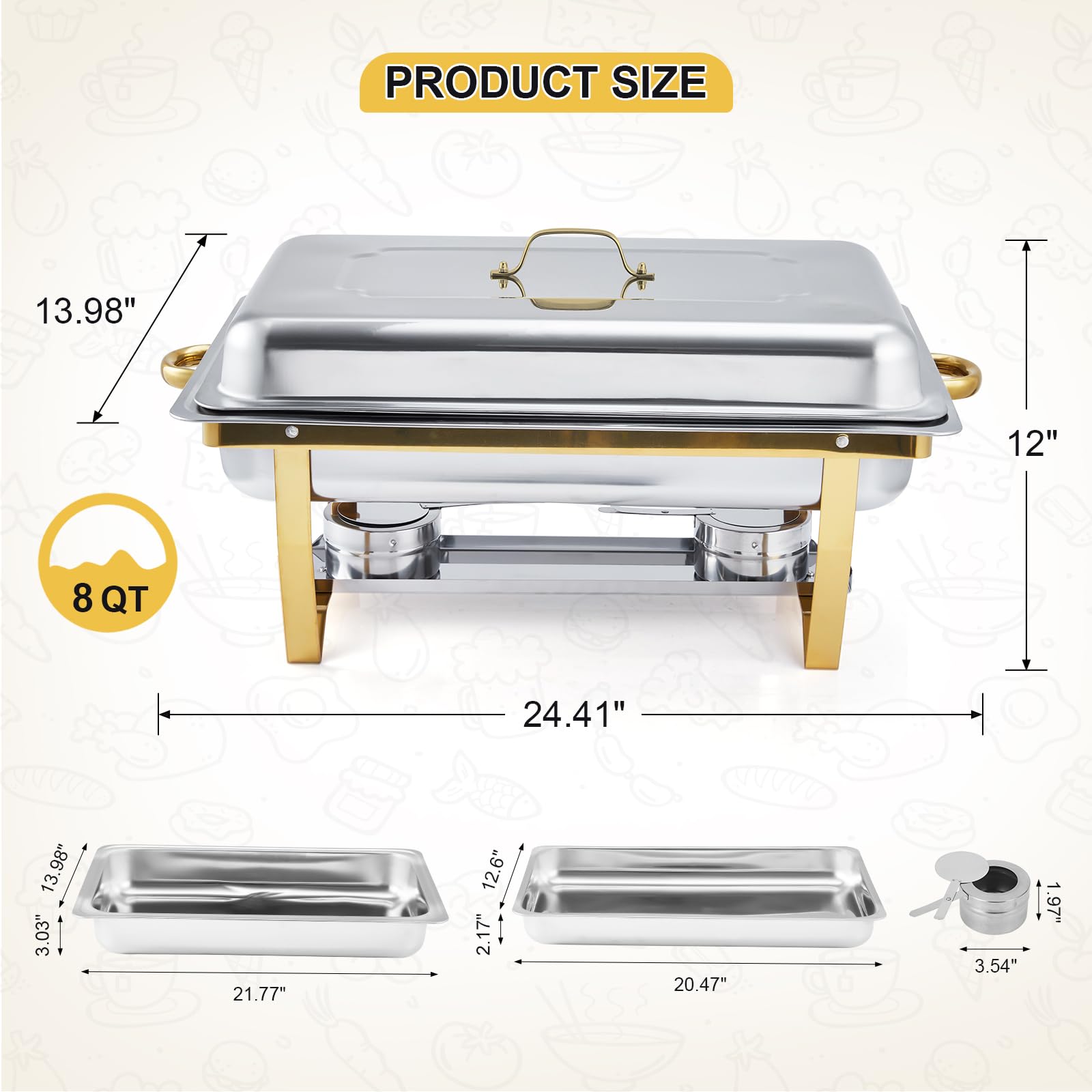 4 Pack Buffet Chafing Dish Set - مراجعة Bain Marie Food Warmer وسعره