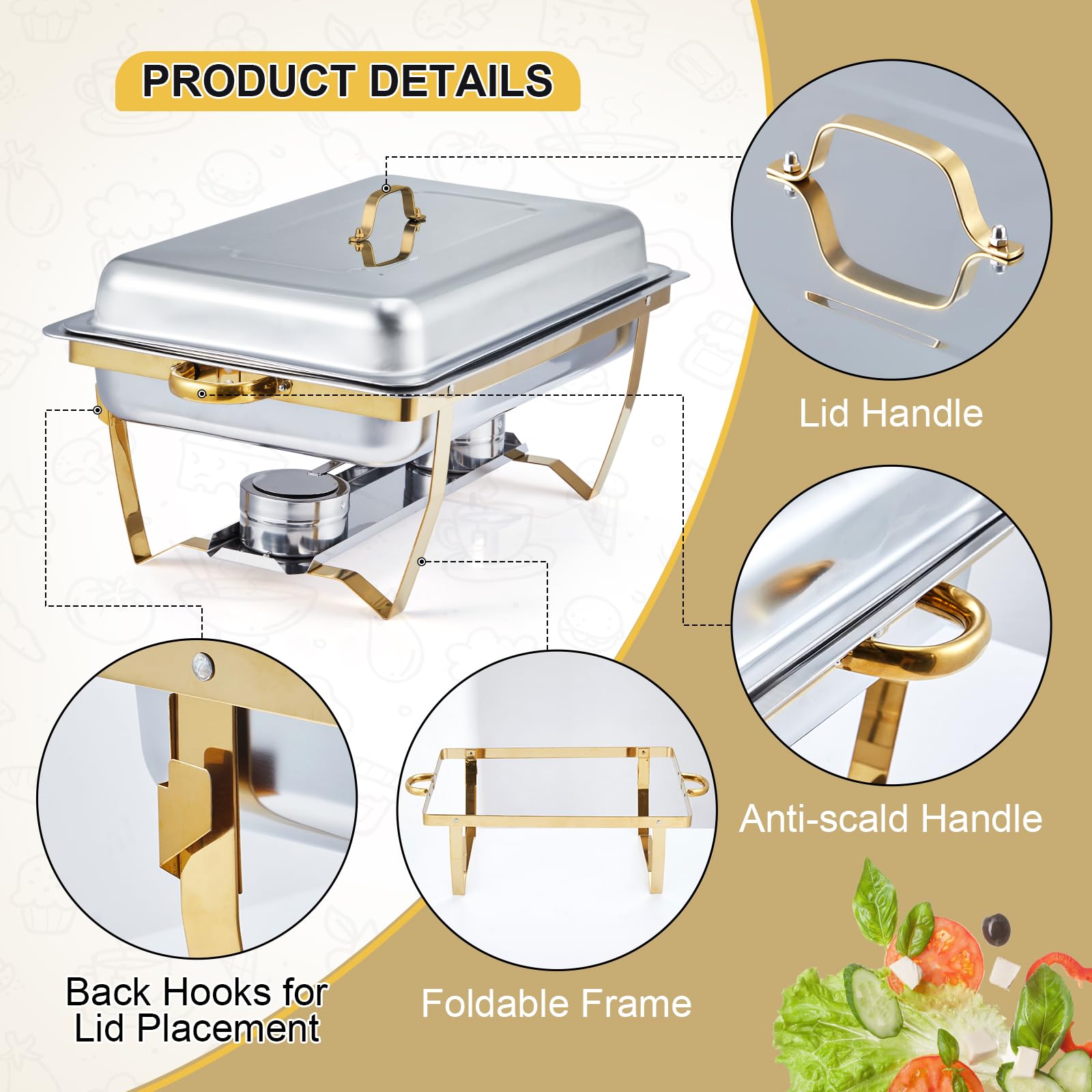 4 Pack Buffet Chafing Dish Set - مراجعة Bain Marie Food Warmer وسعره