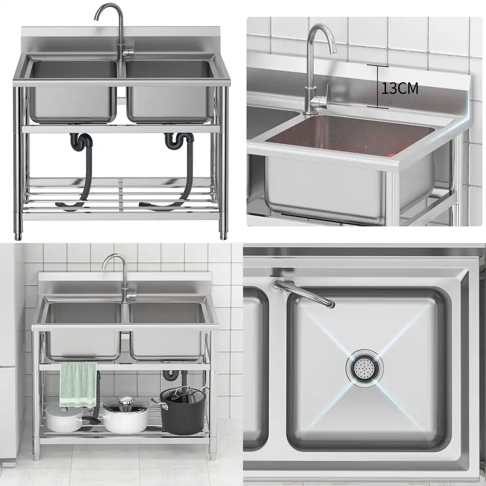 2026-stainless steel pool kitc - مراجعة Commercial Kitchen Double Sink وسعره