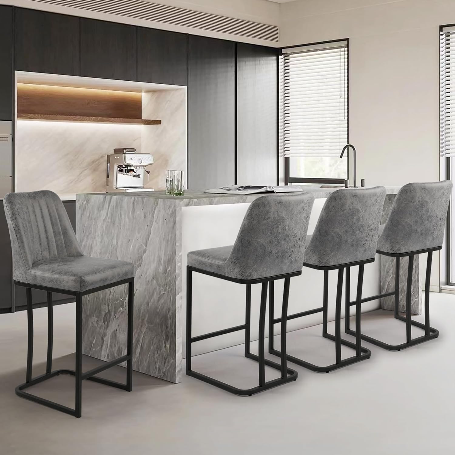 24.8 inch Bar Stools Set of 4, - مراجعة Commercial Kitchen Counter وسعره