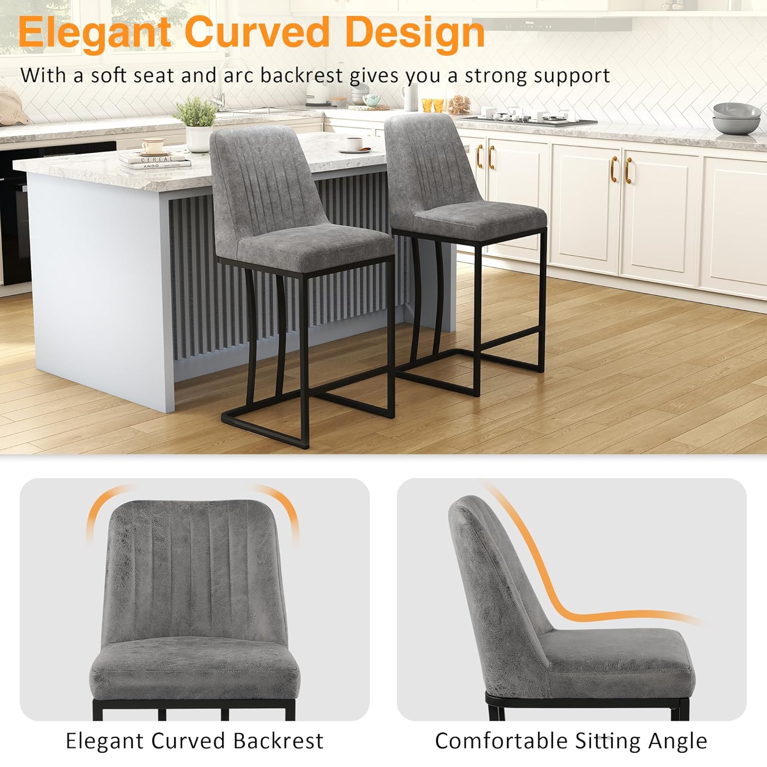 24.8 inch Bar Stools Set of 4, - مراجعة Commercial Kitchen Counter وسعره
