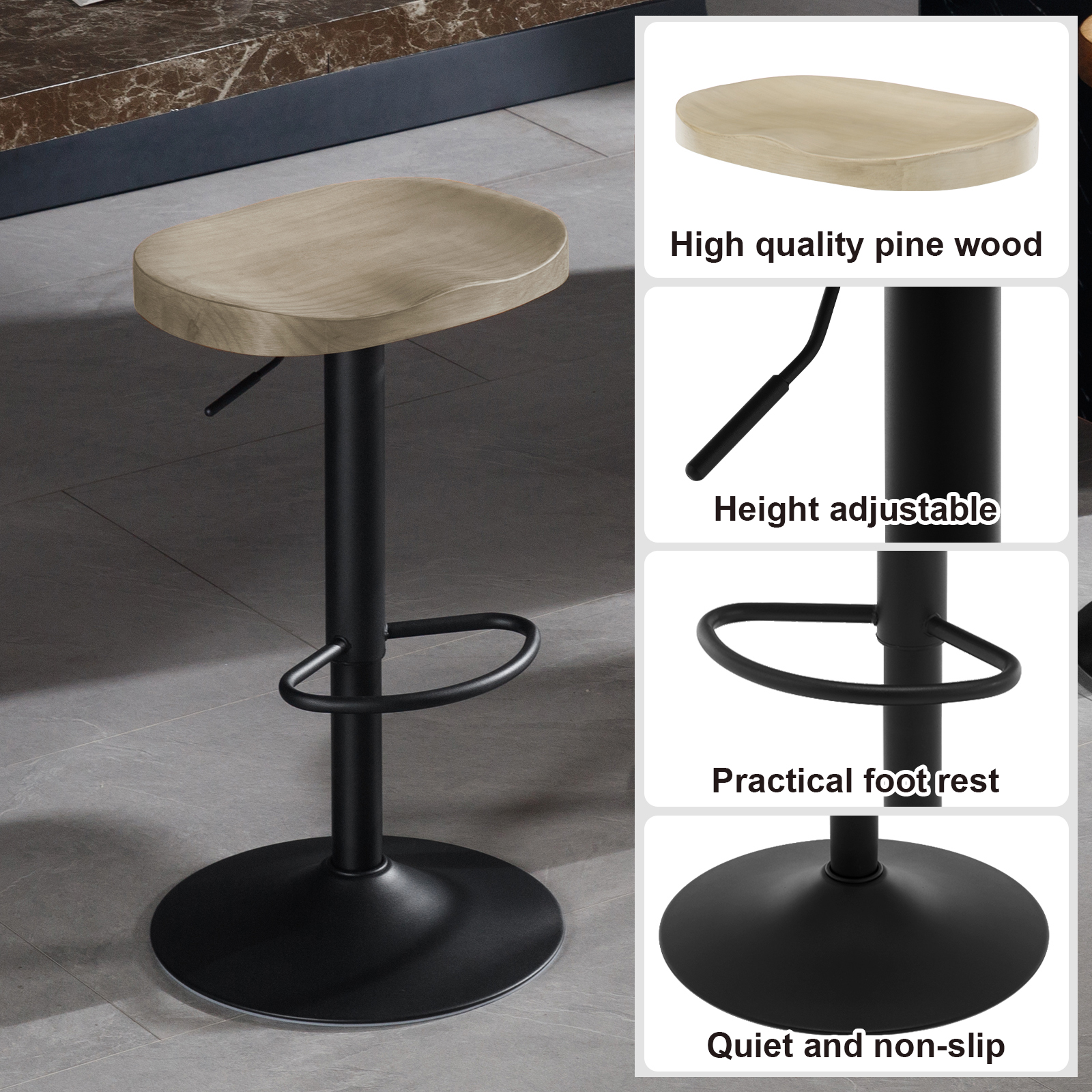 WOLTU 2PCS/SET Industrial Wood - مراجعة Commercial Kitchen Counter وسعره