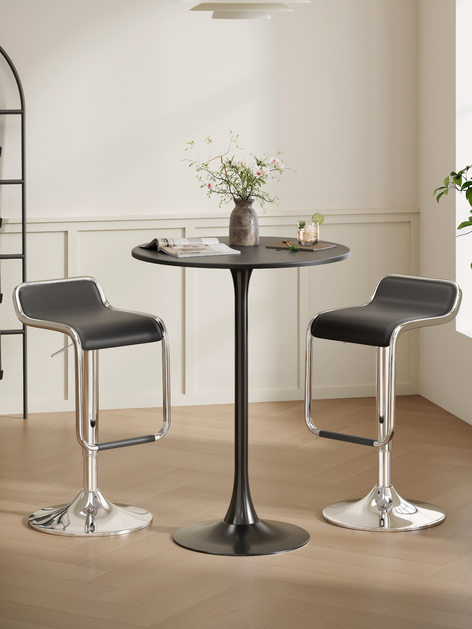 Modern Round Bar Table with Hi - مراجعة Commercial Kitchen Small Space وسعره
