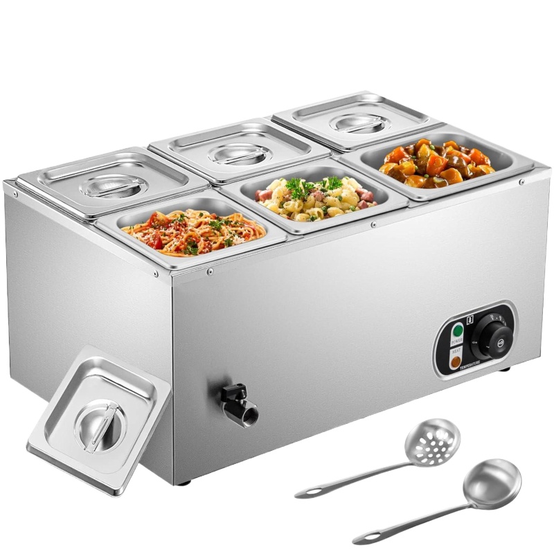 6 Tanks Commercial Bain Marie  - مراجعة Bain Marie Food Warmer وسعره