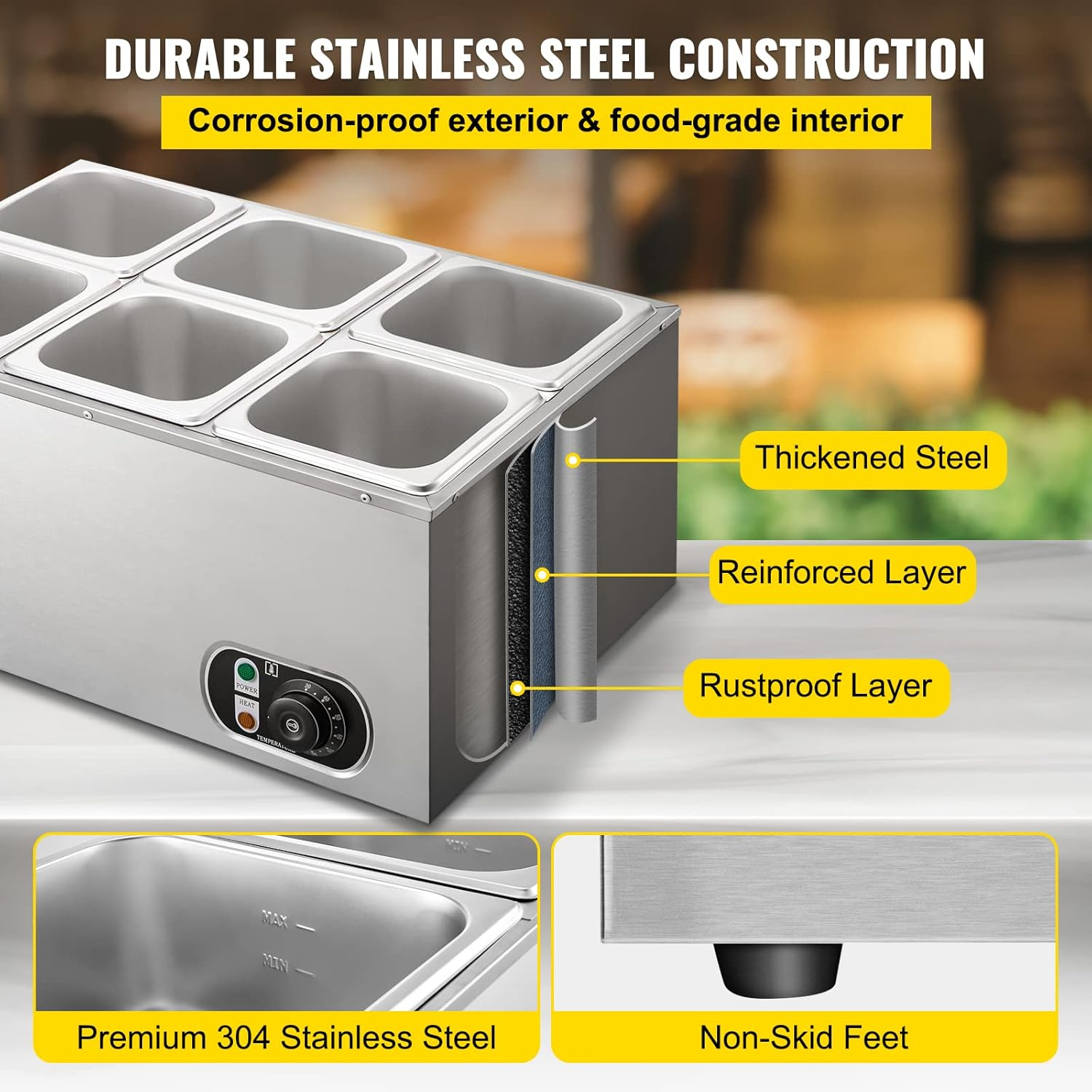 6 Tanks Commercial Bain Marie  - مراجعة Bain Marie Food Warmer وسعره