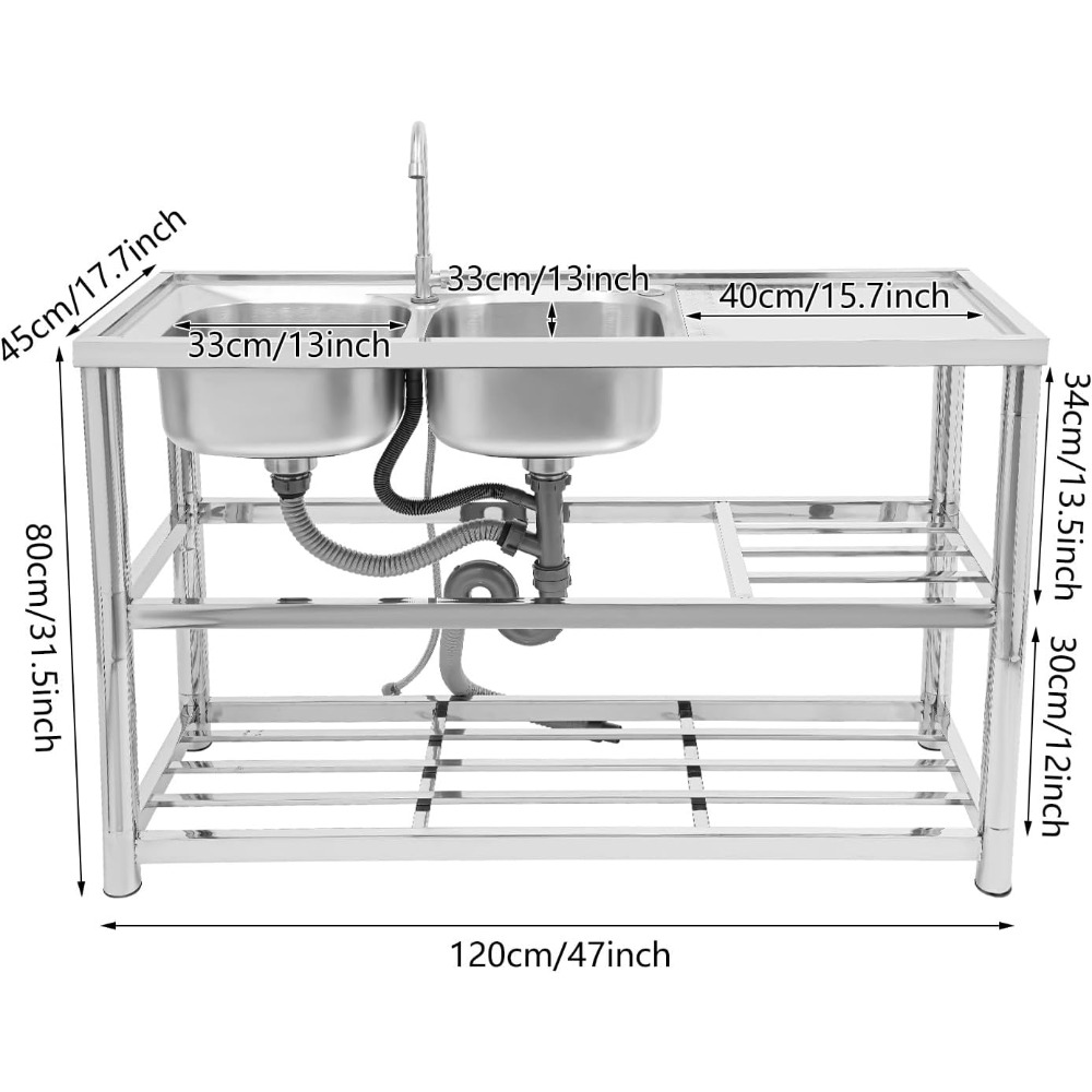 Stainless Steel Kitchen Sink,2 - مراجعة Commercial Kitchen Double Sink وسعره