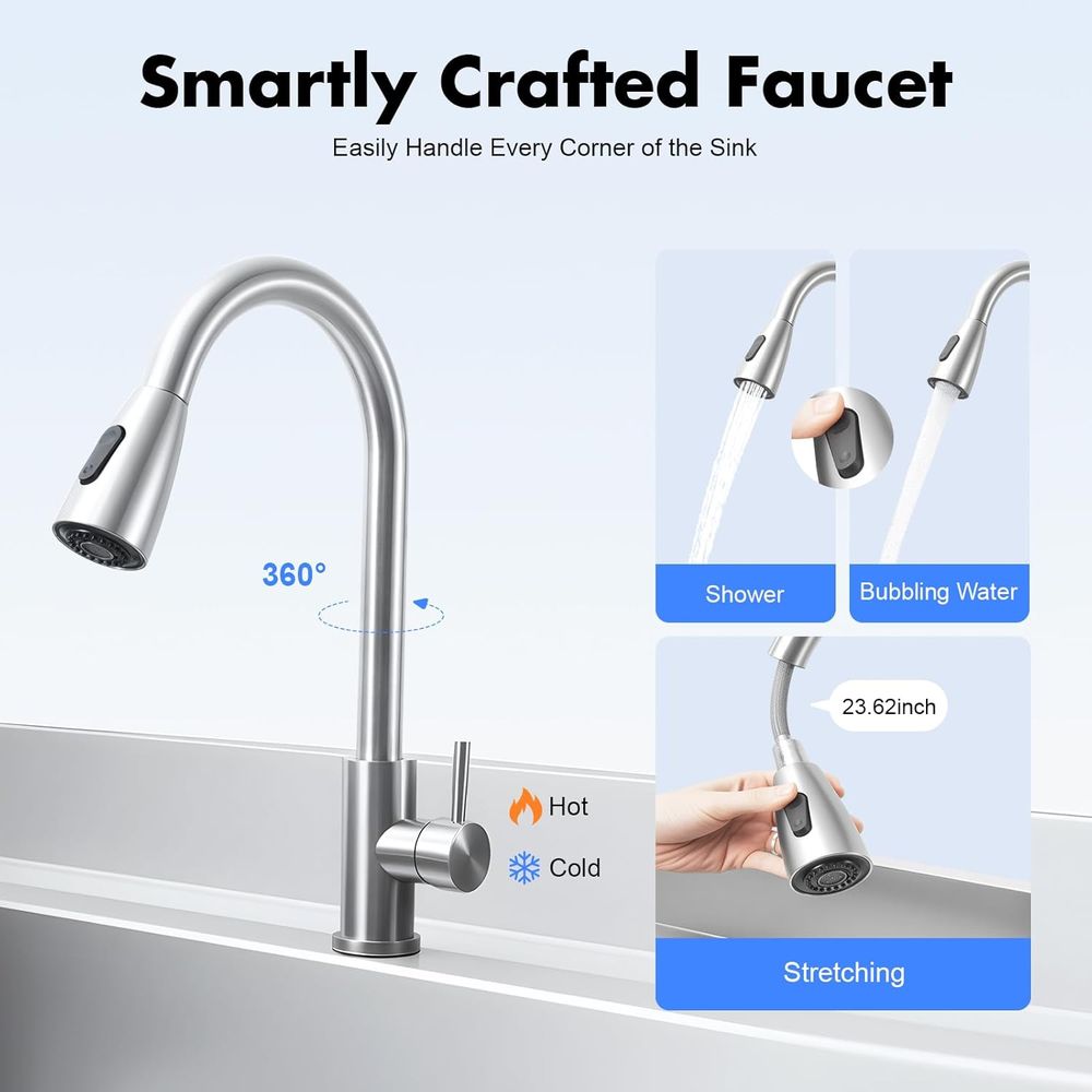 Commercial Grade Stainless Ste - مراجعة Commercial Kitchen Mixer Tap وسعره