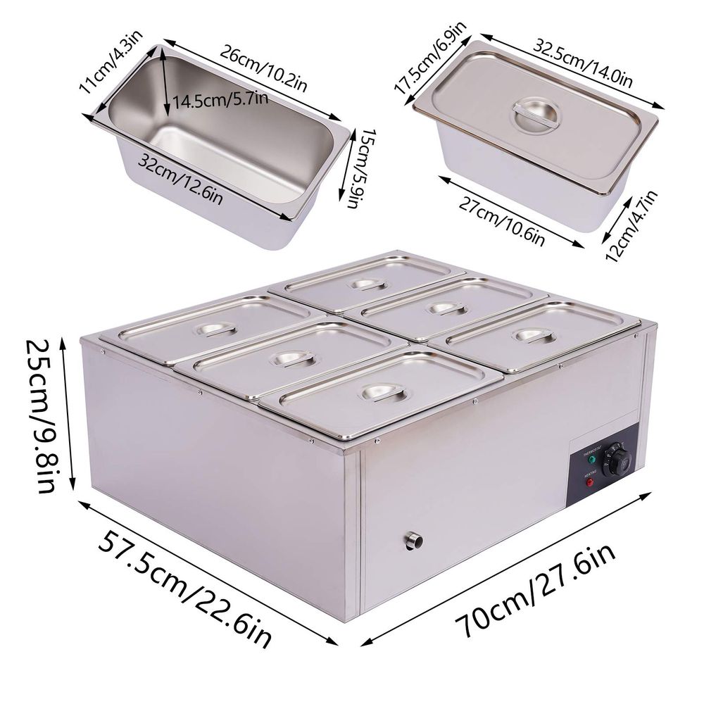 850W Commercial Electric Food  - مراجعة Bain Marie Food Warmer وسعره
