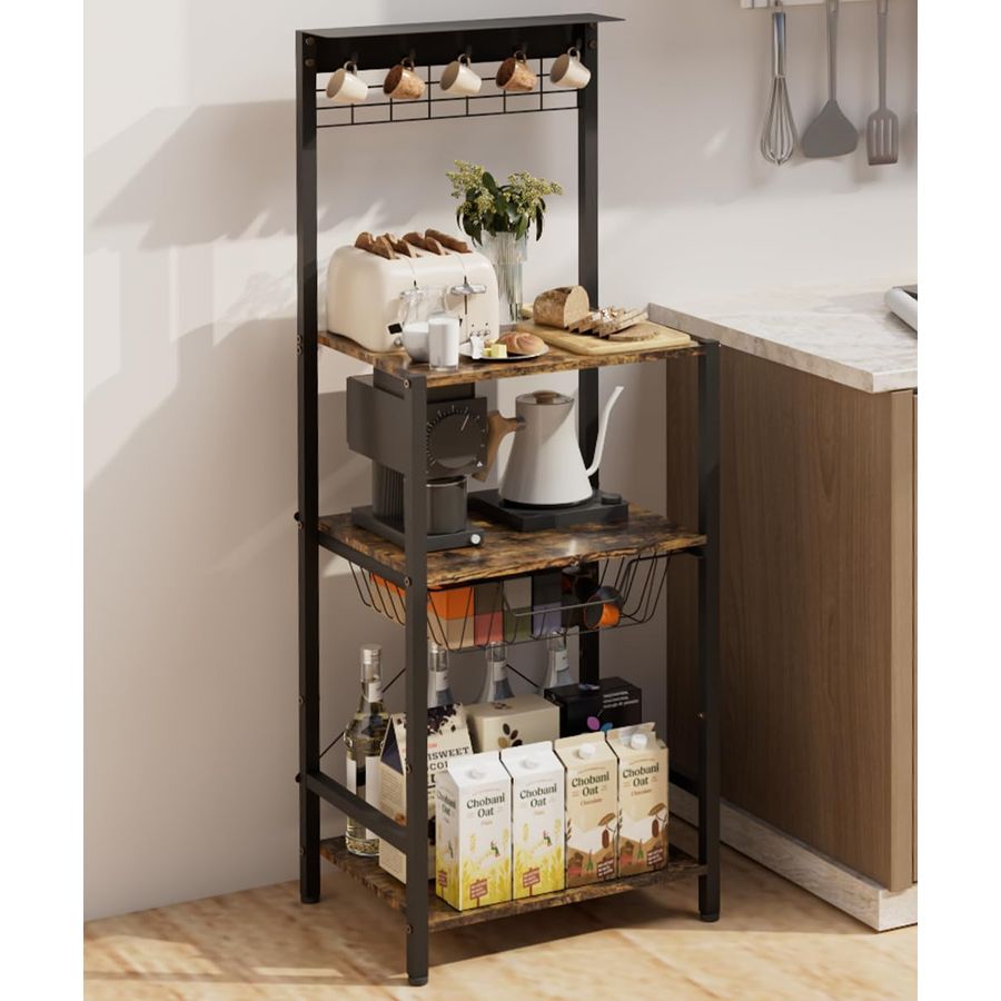4 Tier Coffee Bar Station, Cor - مراجعة Commercial Kitchen Small Space وسعره