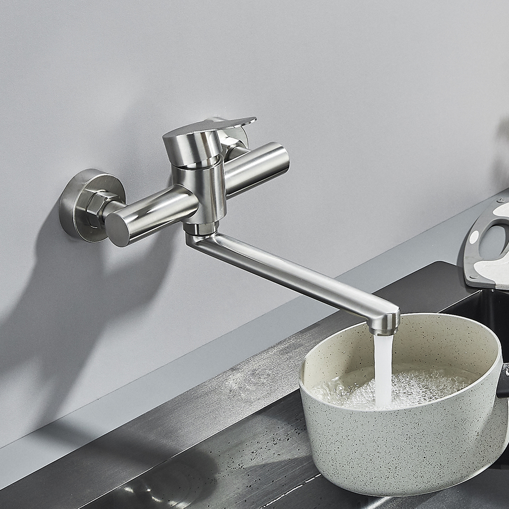 Black Wall Mounted Kitchen Fau - مراجعة Commercial Kitchen Mixer Tap وسعره