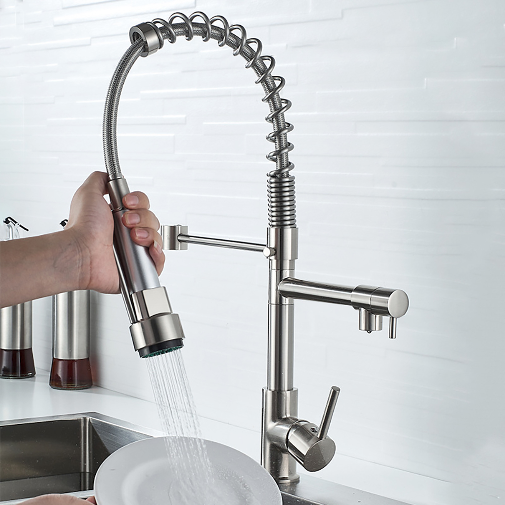 DQOK Black Brushed Spring Pull - مراجعة Commercial Kitchen Mixer Tap وسعره