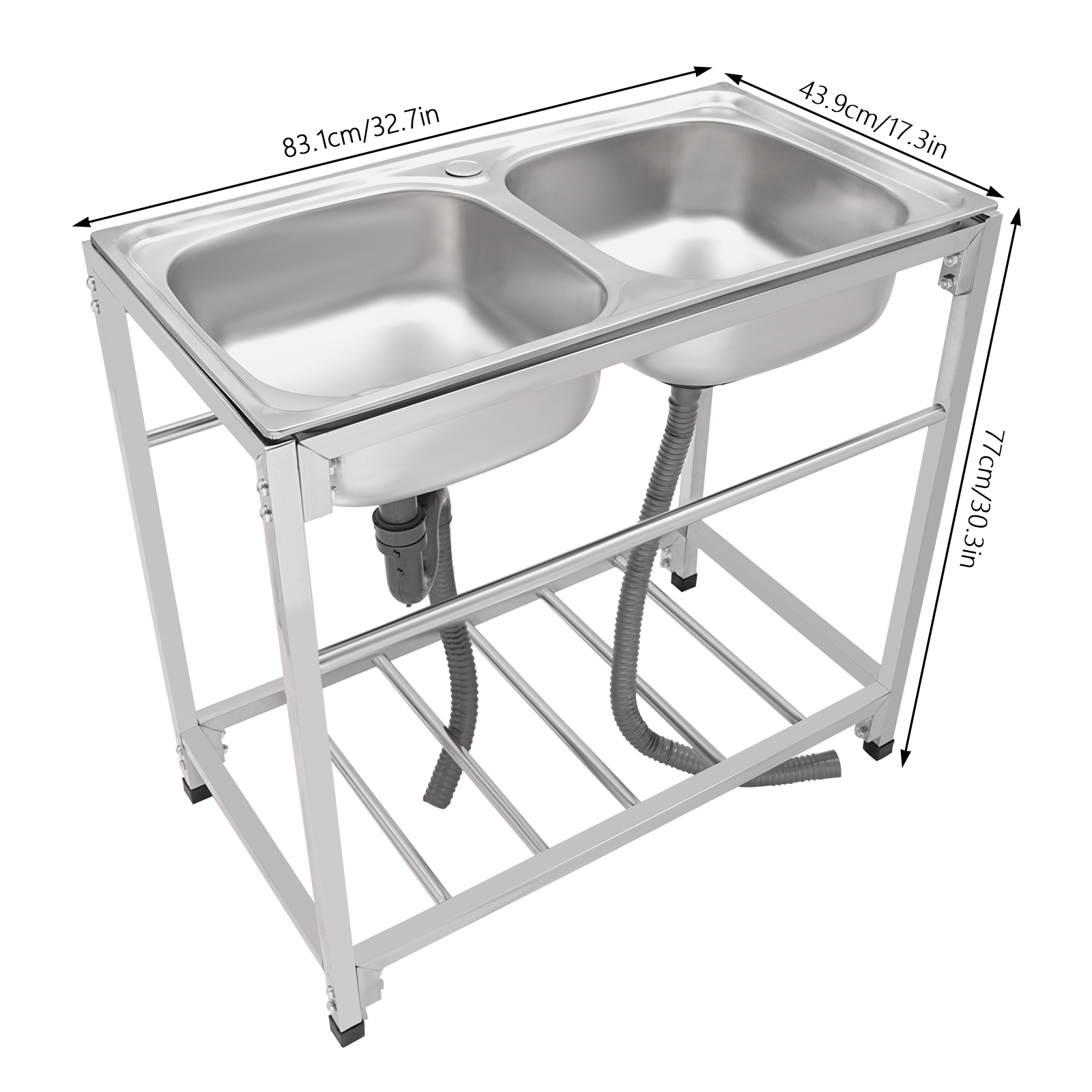 Free Standing Kitchen Commerci - مراجعة Commercial Kitchen Double Sink وسعره