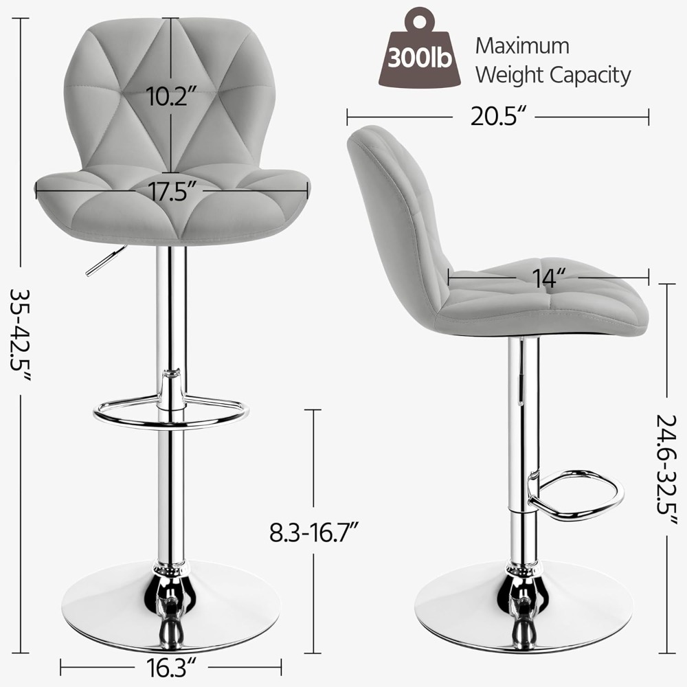 Bar Stools Set of 2, Modern Ad - مراجعة Commercial Kitchen Counter وسعره