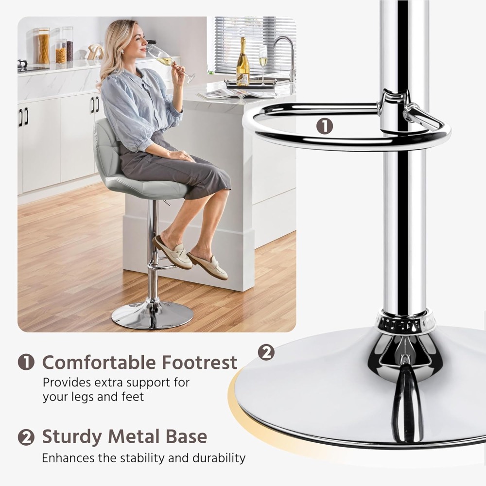 Bar Stools Set of 2, Modern Ad - مراجعة Commercial Kitchen Counter وسعره