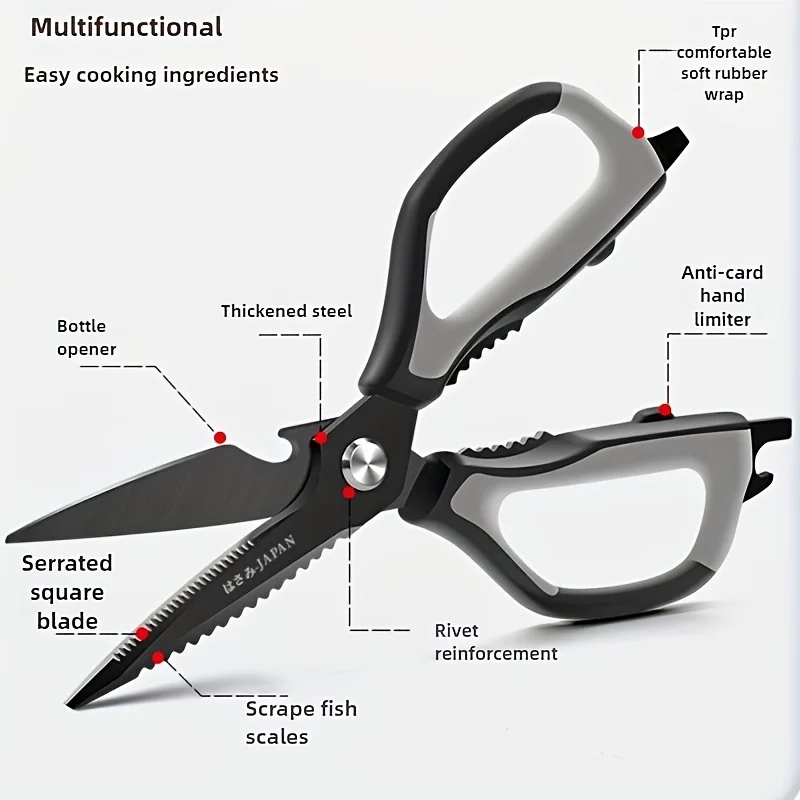 Black Titanium Kitchen Scissor - مراجعة Commercial Kitchen In Home وسعره