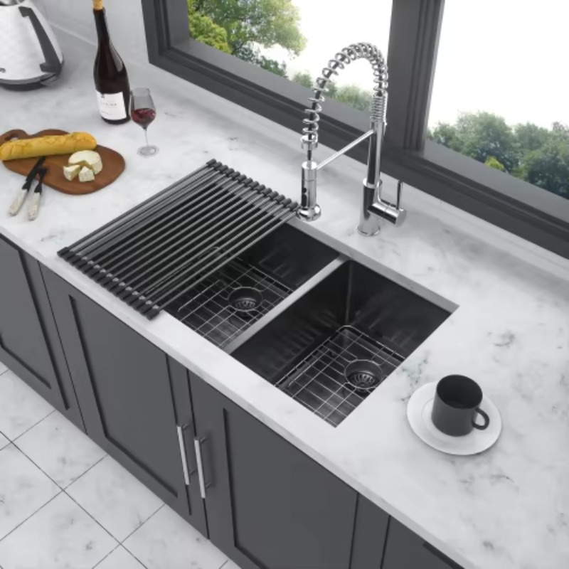 ATV Modern Large Double Bowl K - مراجعة Commercial Kitchen Double Sink وسعره