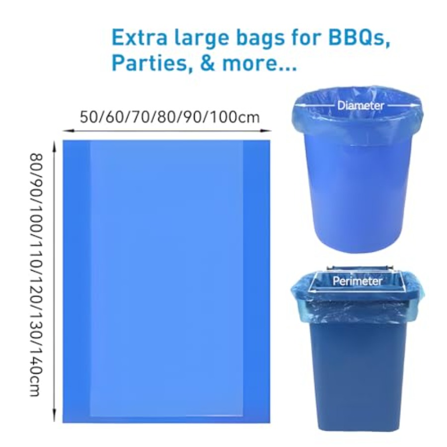 Heavy Duty Trash Bags blue 33- - مراجعة Commercial Kitchen Contractor وسعره