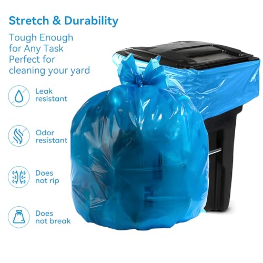 Heavy Duty Trash Bags blue 33- - مراجعة Commercial Kitchen Contractor وسعره