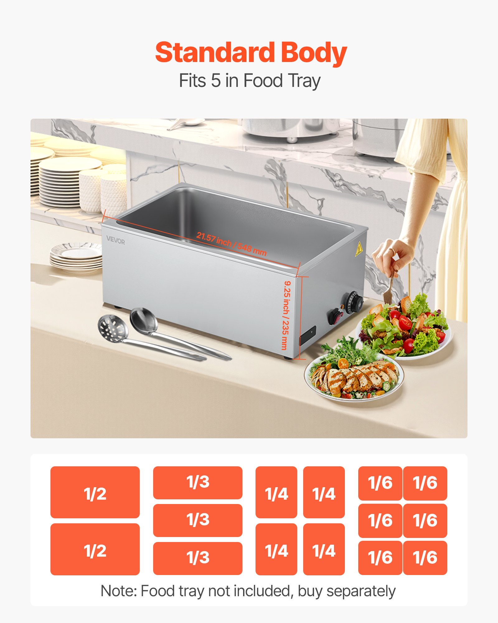 Commercial Food Warmer, 1200W  - مراجعة Bain Marie Food Warmer وسعره