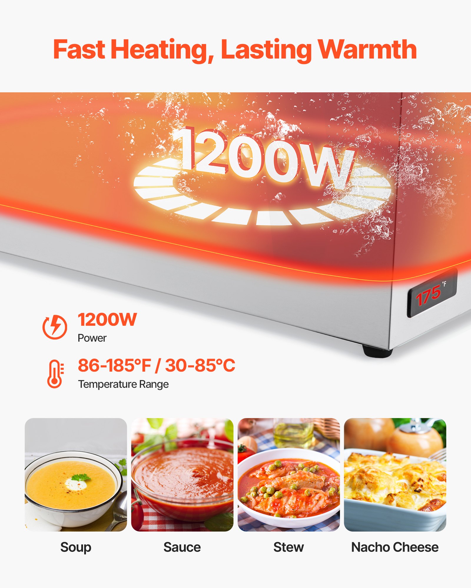 Commercial Food Warmer, 1200W  - مراجعة Bain Marie Food Warmer وسعره