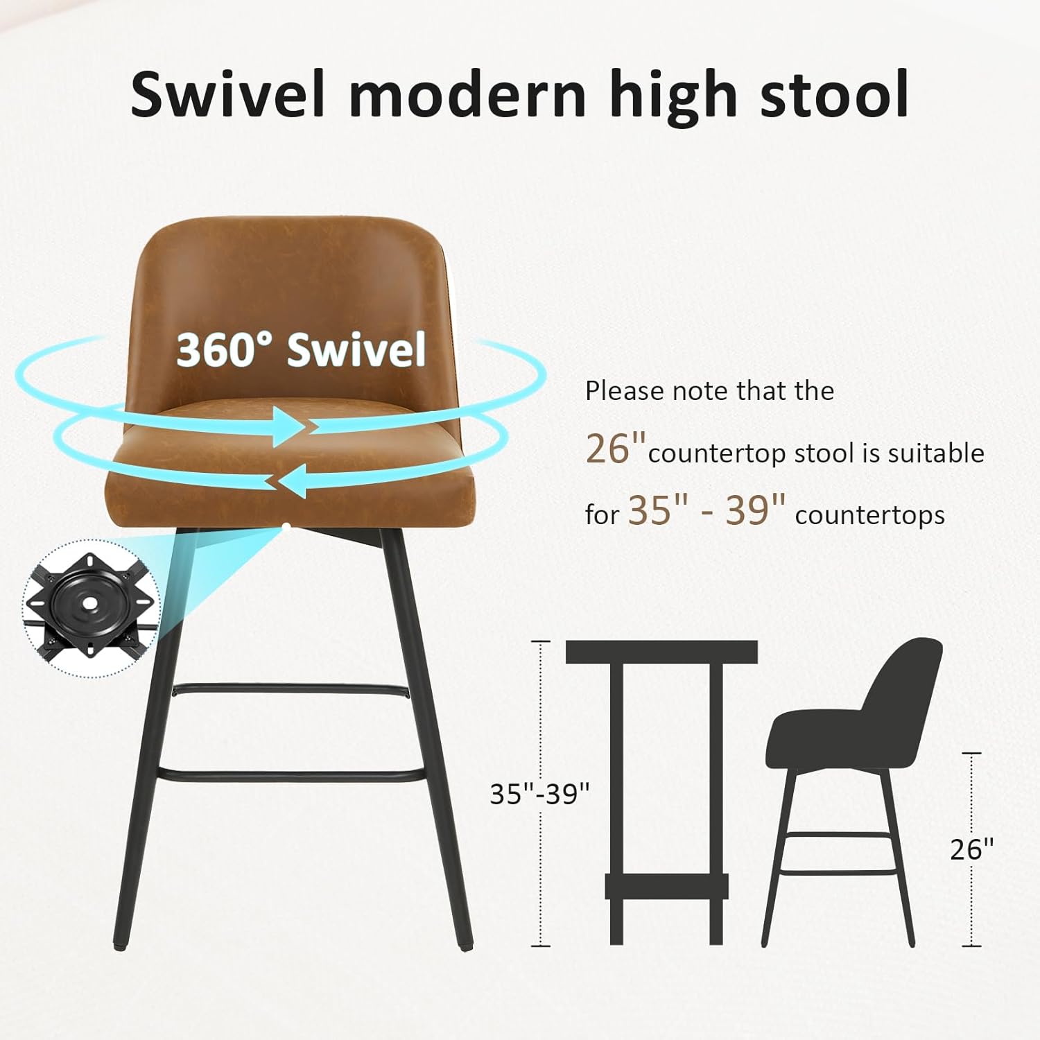 360°Swivel Counter Height Bar  - مراجعة Commercial Kitchen Counter وسعره