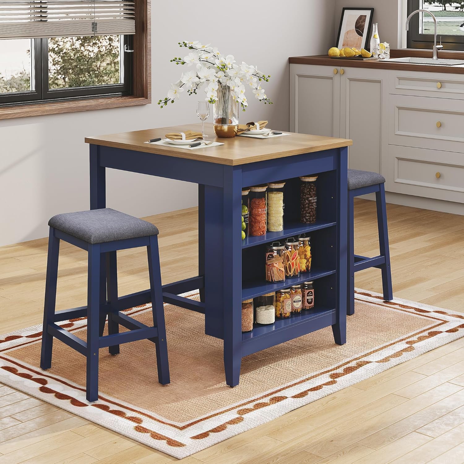 3pc Dining Table Set for 2 Woo - مراجعة Commercial Kitchen Small Space وسعره